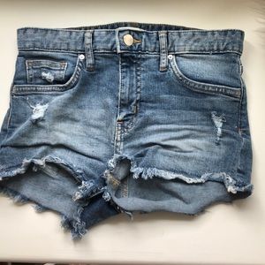 h&m size 2 high wasted denim distressed shorts